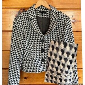 Louben Jacket Wool Blend Lined Business Formal Winter 3 Button Blazer 8